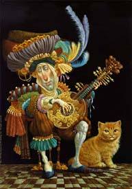 art print - SERENADE FOR AN ORANGE CAT By James C. Christensen (Fairy Tale)